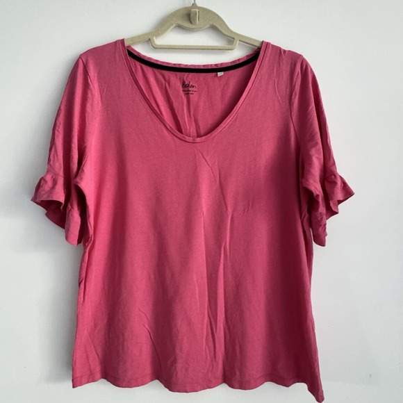 Boden Tops - Boden Pink Flared Sleeve V Neck Tee Women's Size Large‎
